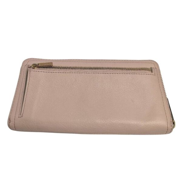 Fossil Women's Blush Pink Leather Large Zip Close Wallet - Picture 2 of 6